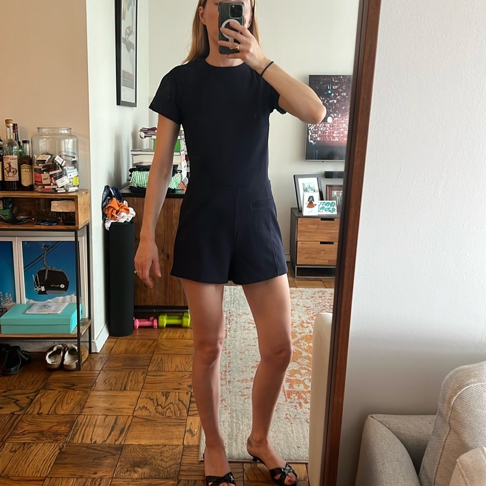 H&M navy short sleeve romper size 4